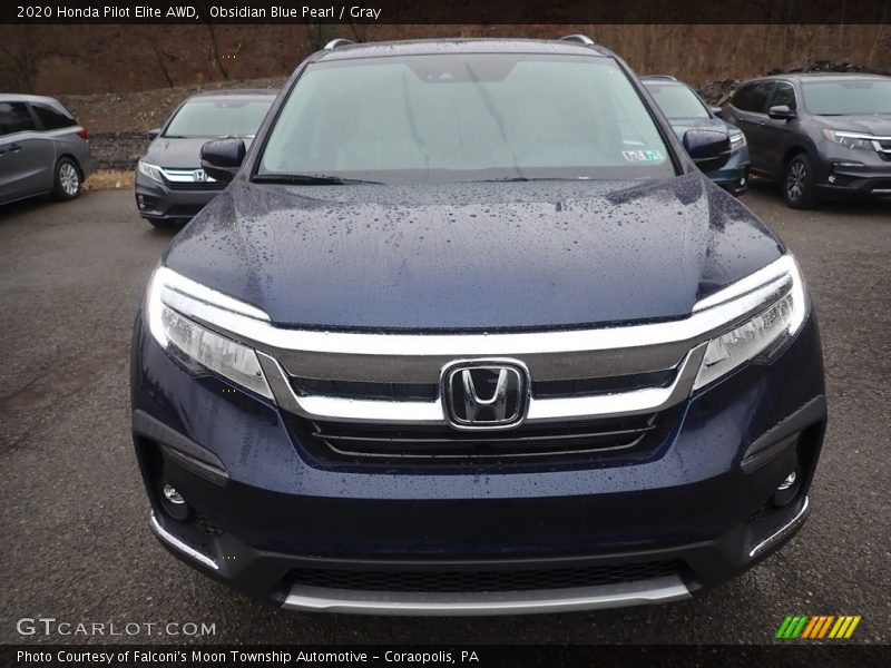 Obsidian Blue Pearl / Gray 2020 Honda Pilot Elite AWD