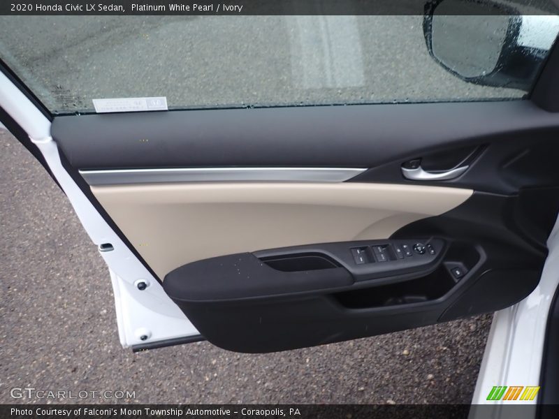Platinum White Pearl / Ivory 2020 Honda Civic LX Sedan