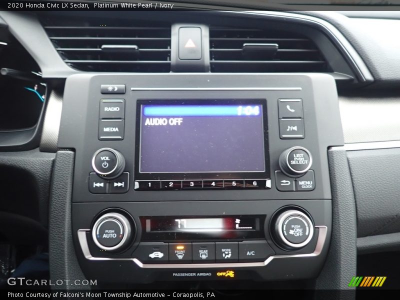 Platinum White Pearl / Ivory 2020 Honda Civic LX Sedan