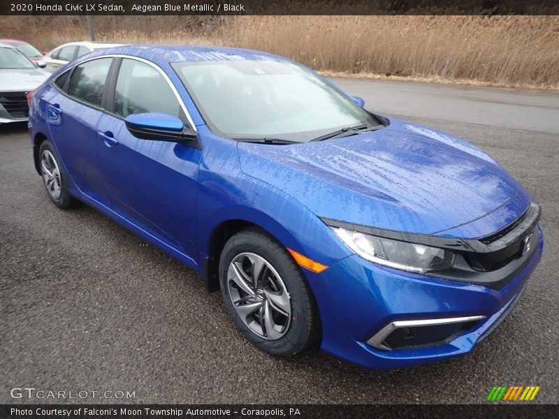 Aegean Blue Metallic / Black 2020 Honda Civic LX Sedan