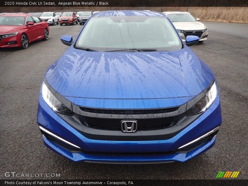 Aegean Blue Metallic / Black 2020 Honda Civic LX Sedan