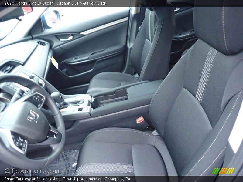 Aegean Blue Metallic / Black 2020 Honda Civic LX Sedan