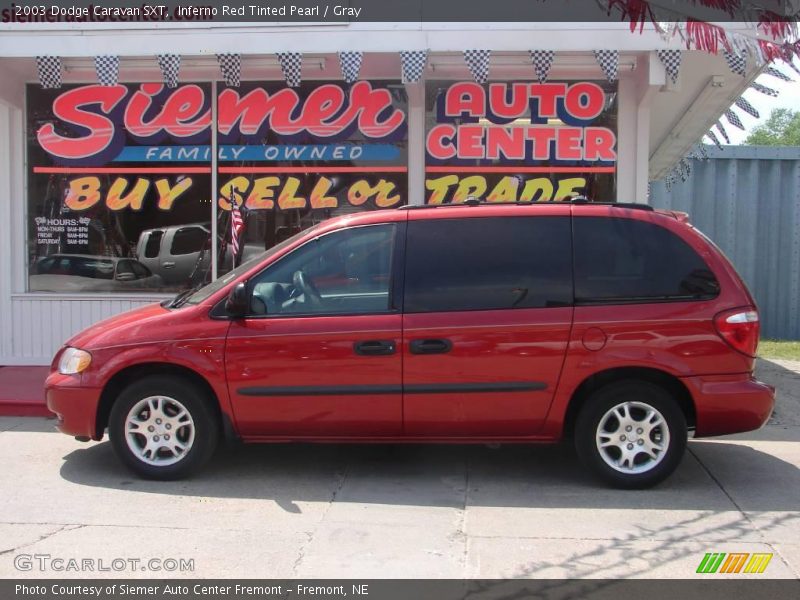 Inferno Red Tinted Pearl / Gray 2003 Dodge Caravan SXT