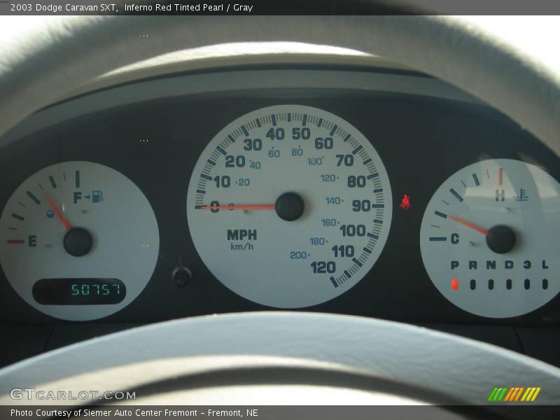Inferno Red Tinted Pearl / Gray 2003 Dodge Caravan SXT