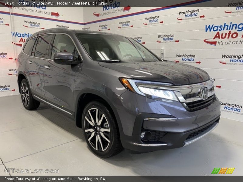 Modern Steel Metallic / Gray 2020 Honda Pilot Elite AWD