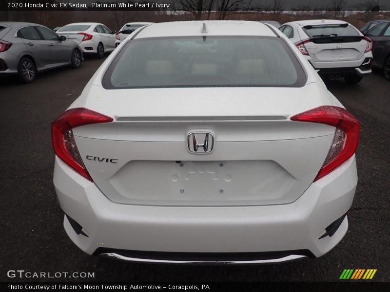 Platinum White Pearl / Ivory 2020 Honda Civic EX Sedan