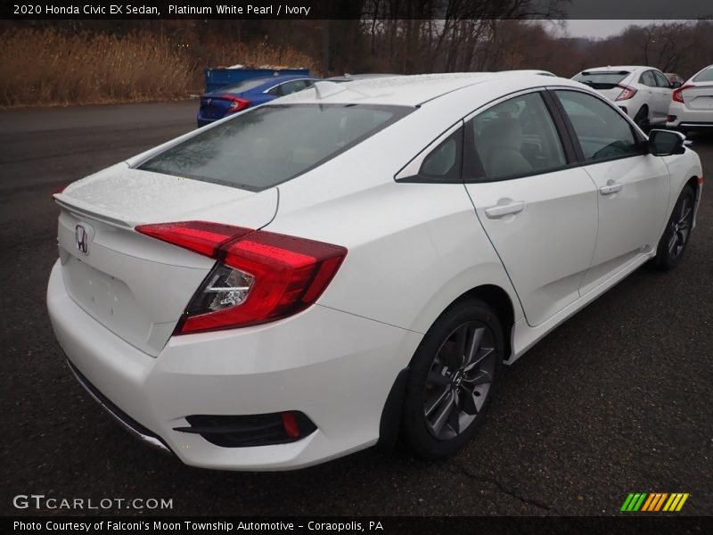Platinum White Pearl / Ivory 2020 Honda Civic EX Sedan