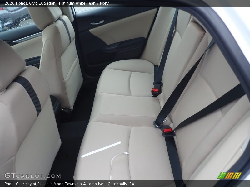Platinum White Pearl / Ivory 2020 Honda Civic EX Sedan