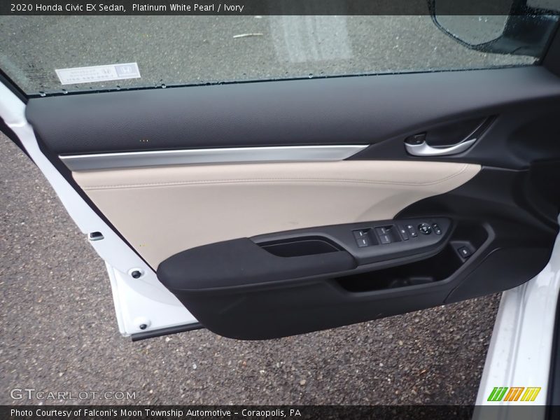 Platinum White Pearl / Ivory 2020 Honda Civic EX Sedan
