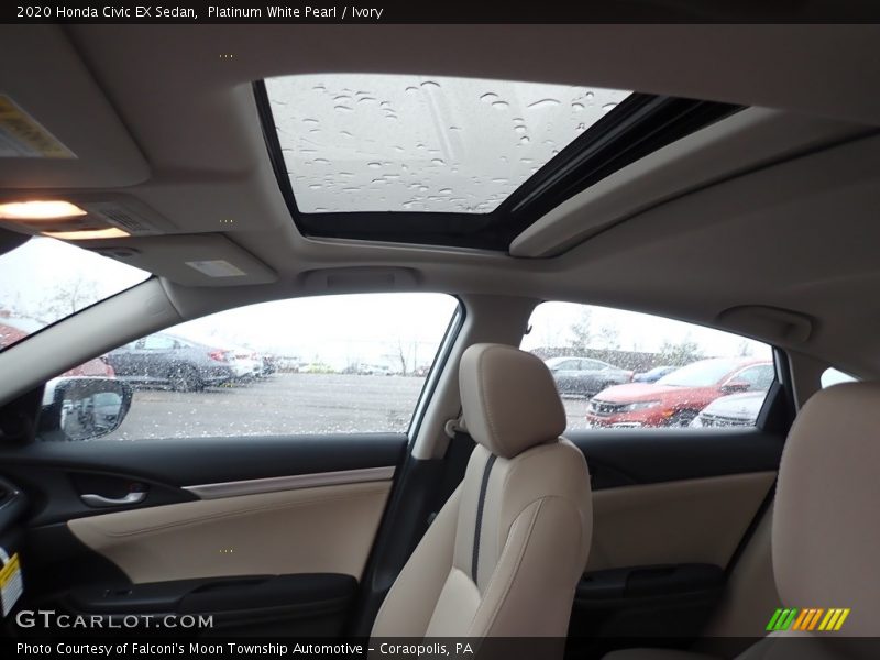 Platinum White Pearl / Ivory 2020 Honda Civic EX Sedan