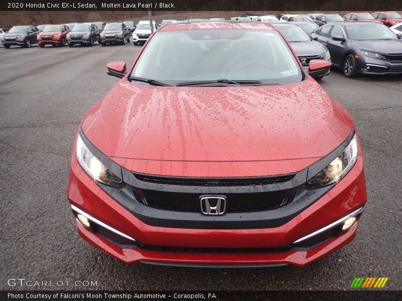 Molten Lava Pearl / Black 2020 Honda Civic EX-L Sedan