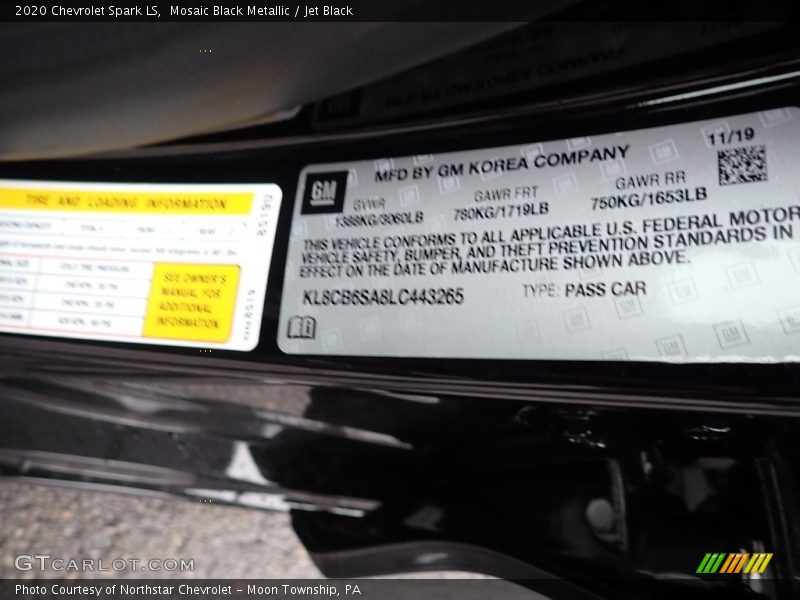 Mosaic Black Metallic / Jet Black 2020 Chevrolet Spark LS