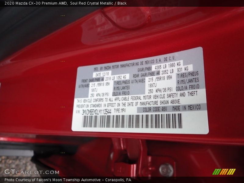 Soul Red Crystal Metallic / Black 2020 Mazda CX-30 Premium AWD