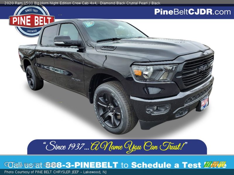 Diamond Black Crystal Pearl / Black 2020 Ram 1500 Big Horn Night Edition Crew Cab 4x4