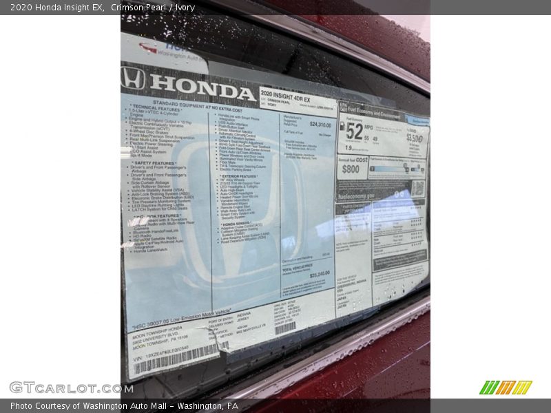 Crimson Pearl / Ivory 2020 Honda Insight EX