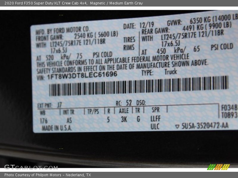Magnetic / Medium Earth Gray 2020 Ford F350 Super Duty XLT Crew Cab 4x4
