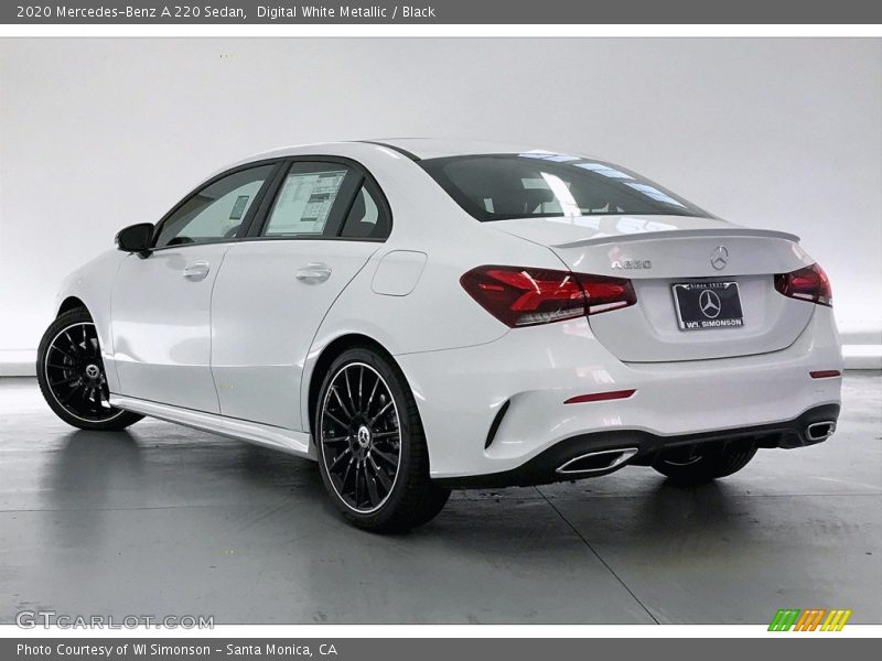 Digital White Metallic / Black 2020 Mercedes-Benz A 220 Sedan