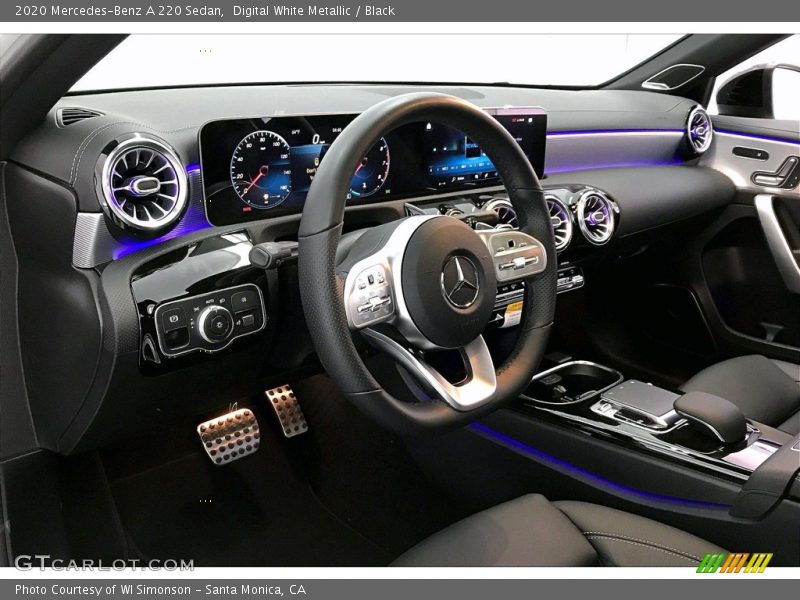 Digital White Metallic / Black 2020 Mercedes-Benz A 220 Sedan