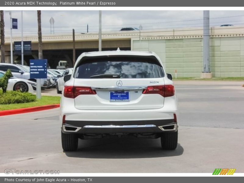 Platinum White Pearl / Espresso 2020 Acura MDX Technology