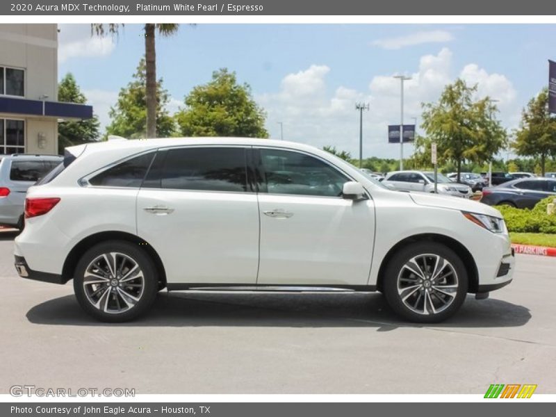 Platinum White Pearl / Espresso 2020 Acura MDX Technology
