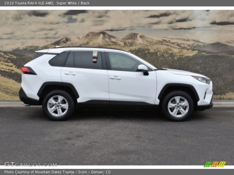 Super White / Black 2019 Toyota RAV4 XLE AWD
