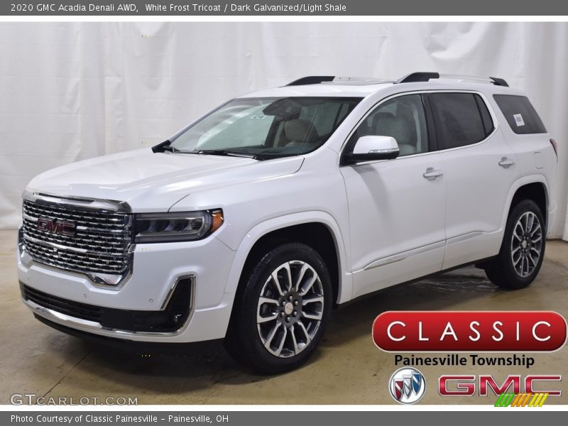 White Frost Tricoat / Dark Galvanized/Light Shale 2020 GMC Acadia Denali AWD