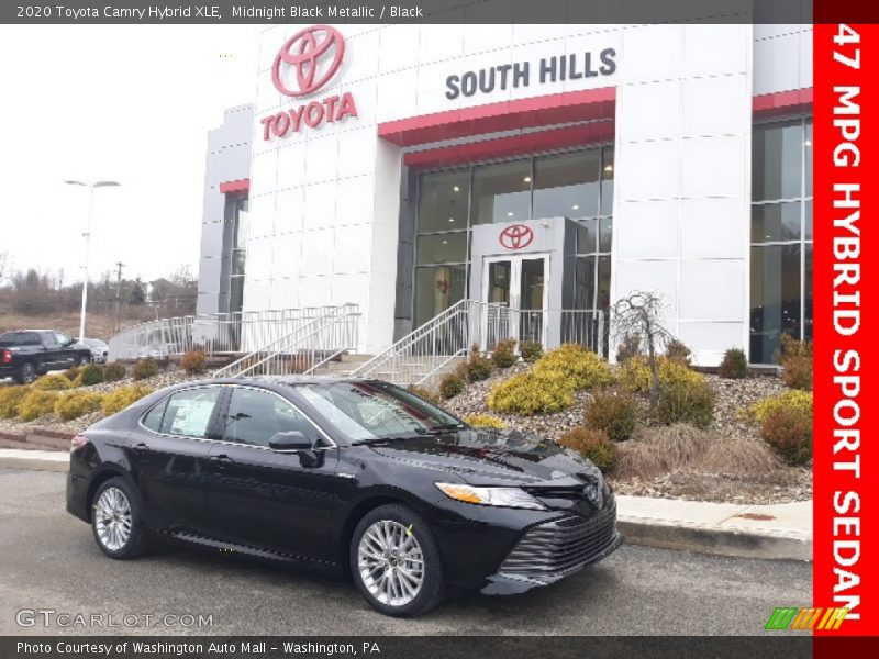 Midnight Black Metallic / Black 2020 Toyota Camry Hybrid XLE