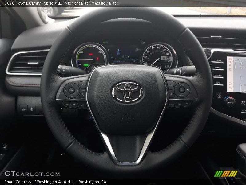 Midnight Black Metallic / Black 2020 Toyota Camry Hybrid XLE