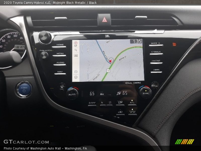 Midnight Black Metallic / Black 2020 Toyota Camry Hybrid XLE