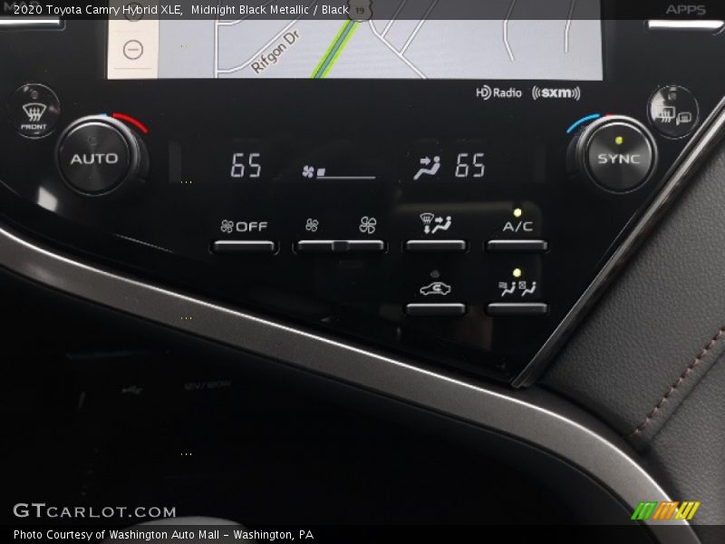 Midnight Black Metallic / Black 2020 Toyota Camry Hybrid XLE