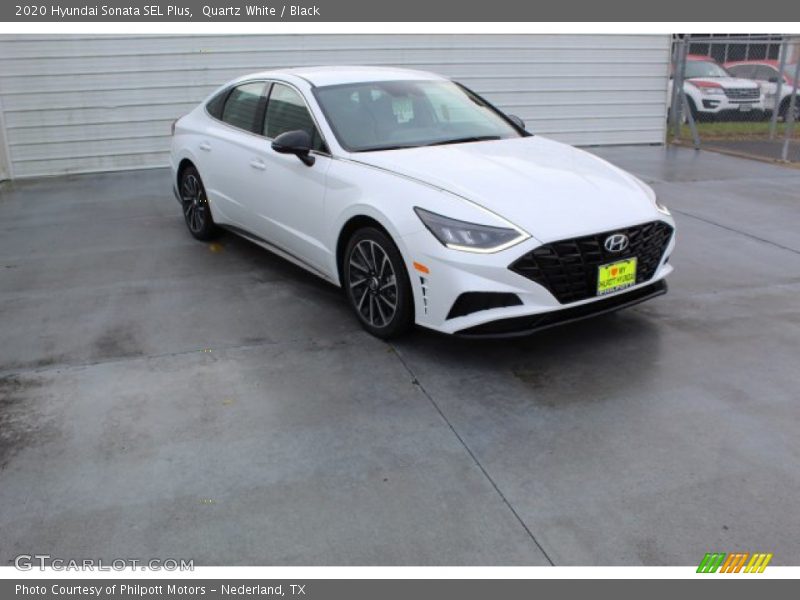 Quartz White / Black 2020 Hyundai Sonata SEL Plus