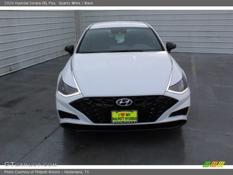 Quartz White / Black 2020 Hyundai Sonata SEL Plus