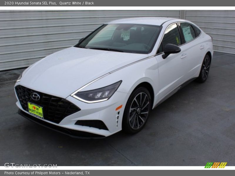 Quartz White / Black 2020 Hyundai Sonata SEL Plus