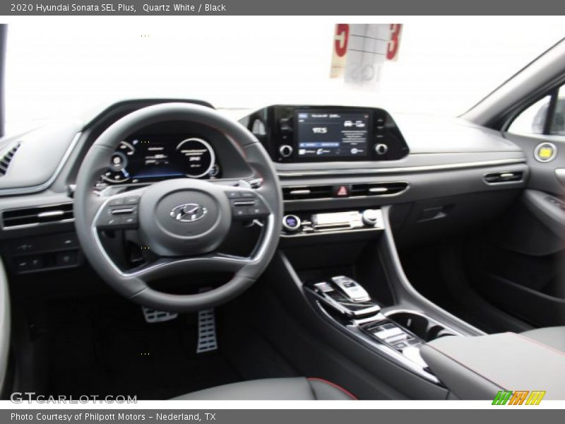 Quartz White / Black 2020 Hyundai Sonata SEL Plus