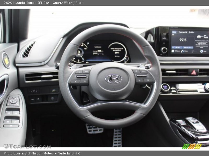 Quartz White / Black 2020 Hyundai Sonata SEL Plus