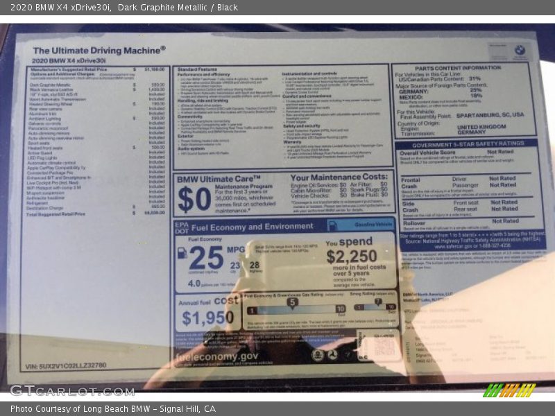 Dark Graphite Metallic / Black 2020 BMW X4 xDrive30i