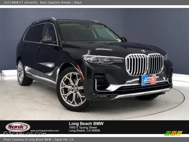 Black Sapphire Metallic / Black 2020 BMW X7 xDrive40i