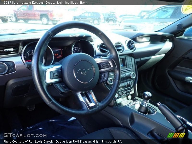 Lightning Blue / Ebony 2017 Ford Mustang Ecoboost Coupe