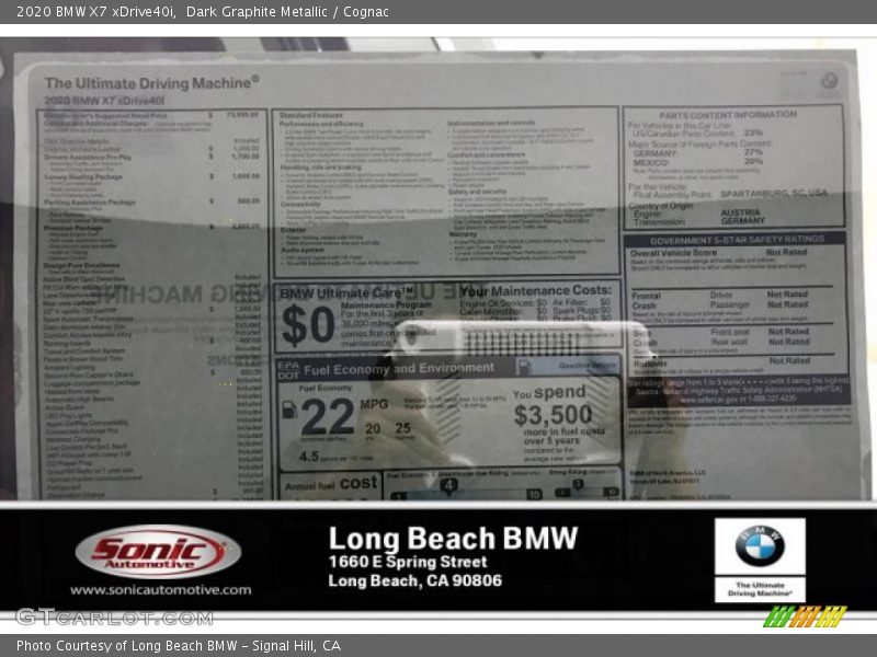 Dark Graphite Metallic / Cognac 2020 BMW X7 xDrive40i