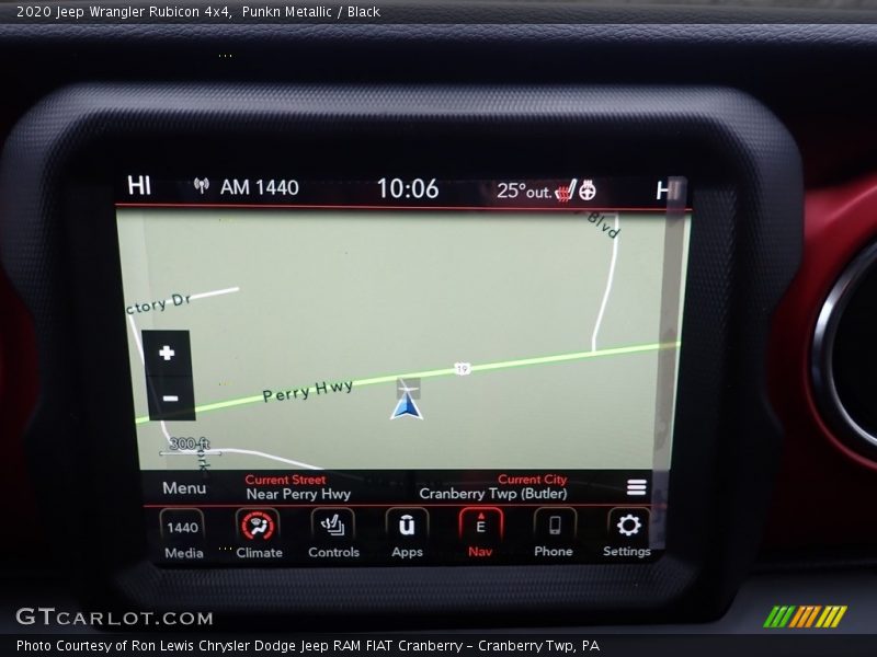 Navigation of 2020 Wrangler Rubicon 4x4