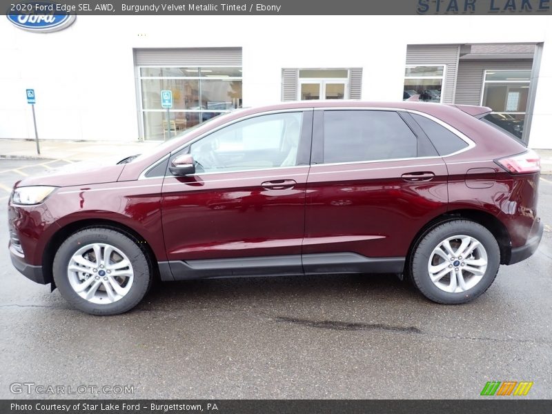 Burgundy Velvet Metallic Tinted / Ebony 2020 Ford Edge SEL AWD