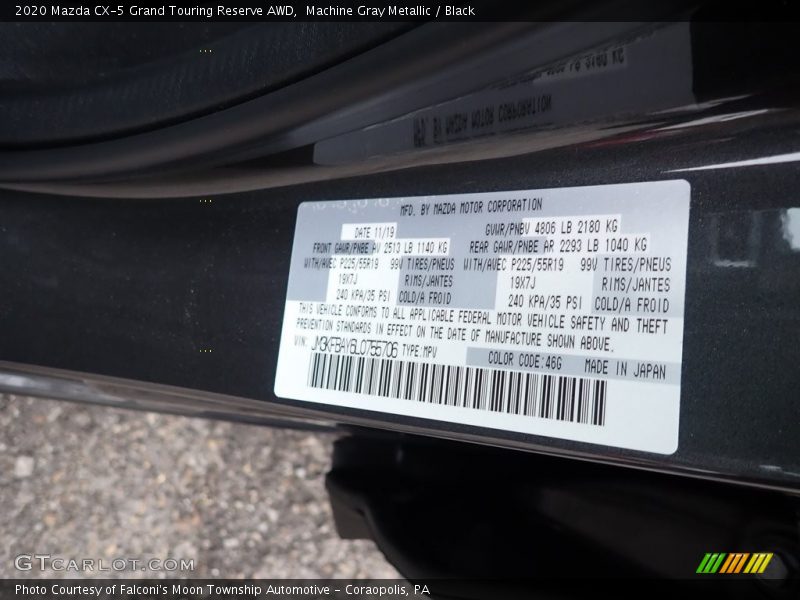 Machine Gray Metallic / Black 2020 Mazda CX-5 Grand Touring Reserve AWD