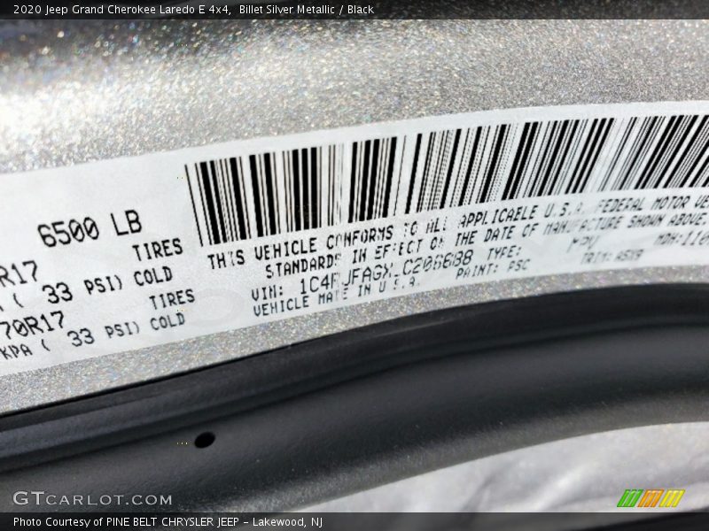 Billet Silver Metallic / Black 2020 Jeep Grand Cherokee Laredo E 4x4