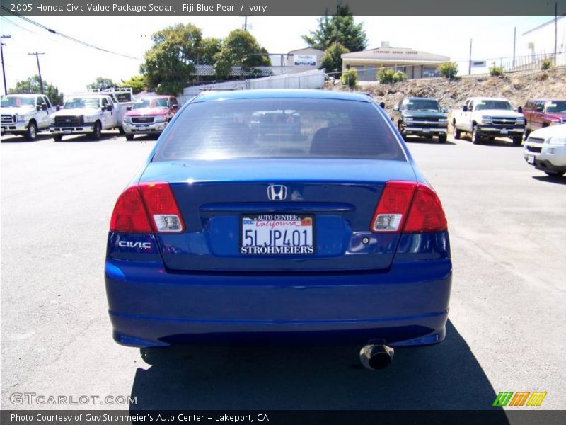 Fiji Blue Pearl / Ivory 2005 Honda Civic Value Package Sedan