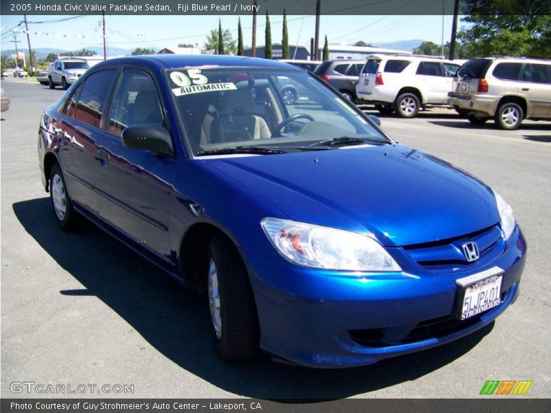 Fiji Blue Pearl / Ivory 2005 Honda Civic Value Package Sedan