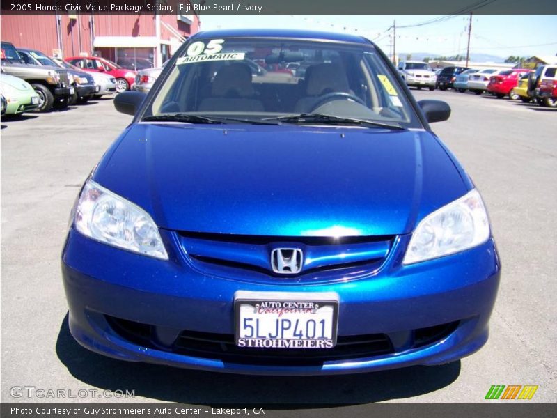 Fiji Blue Pearl / Ivory 2005 Honda Civic Value Package Sedan