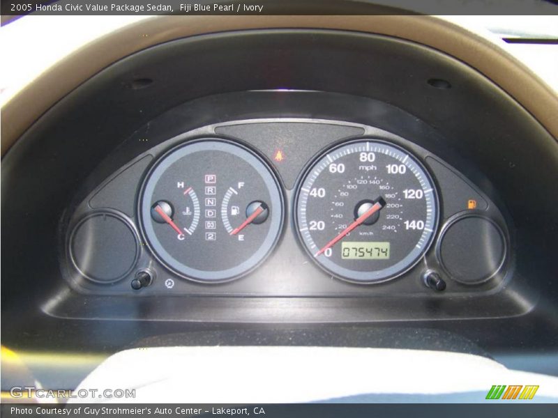 Fiji Blue Pearl / Ivory 2005 Honda Civic Value Package Sedan