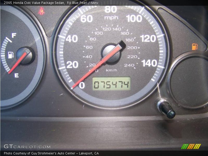 Fiji Blue Pearl / Ivory 2005 Honda Civic Value Package Sedan