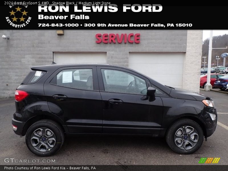Shadow Black / Medium Light Stone 2020 Ford EcoSport S 4WD