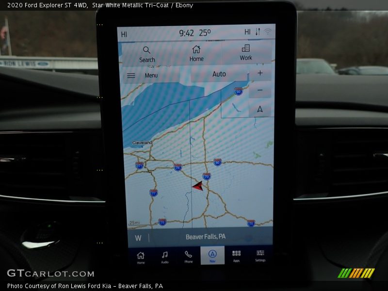 Navigation of 2020 Explorer ST 4WD